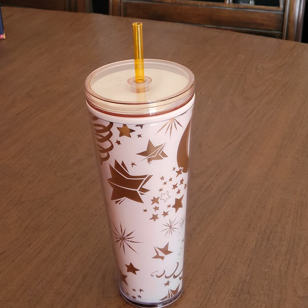 Starbucks Moon and Stars Pink and Rose Gold Star Tumbler 24oz